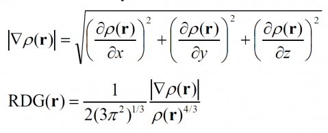 Рисунок 4. Вид функций Gradient norm of electron density и Reduced density gradient (RDG)